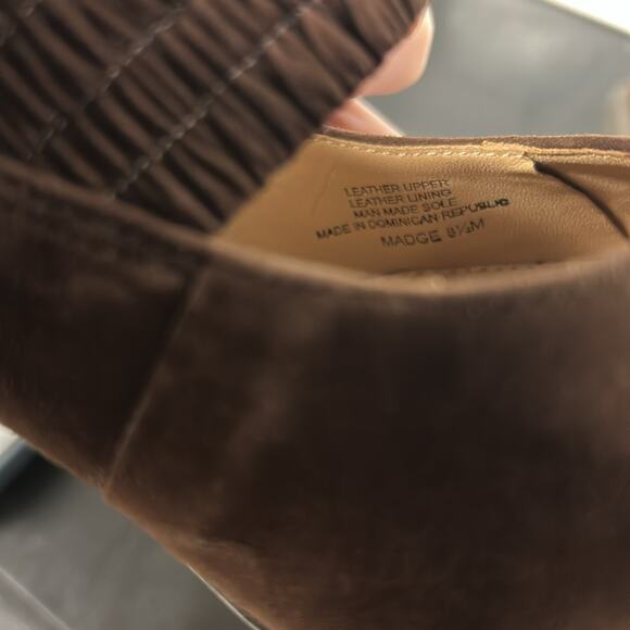 Nurture Madge Mary Jane Pumps 8.5 Brown Suede Leather Heeled Elastic Knot Strap - Picture 8 of 9